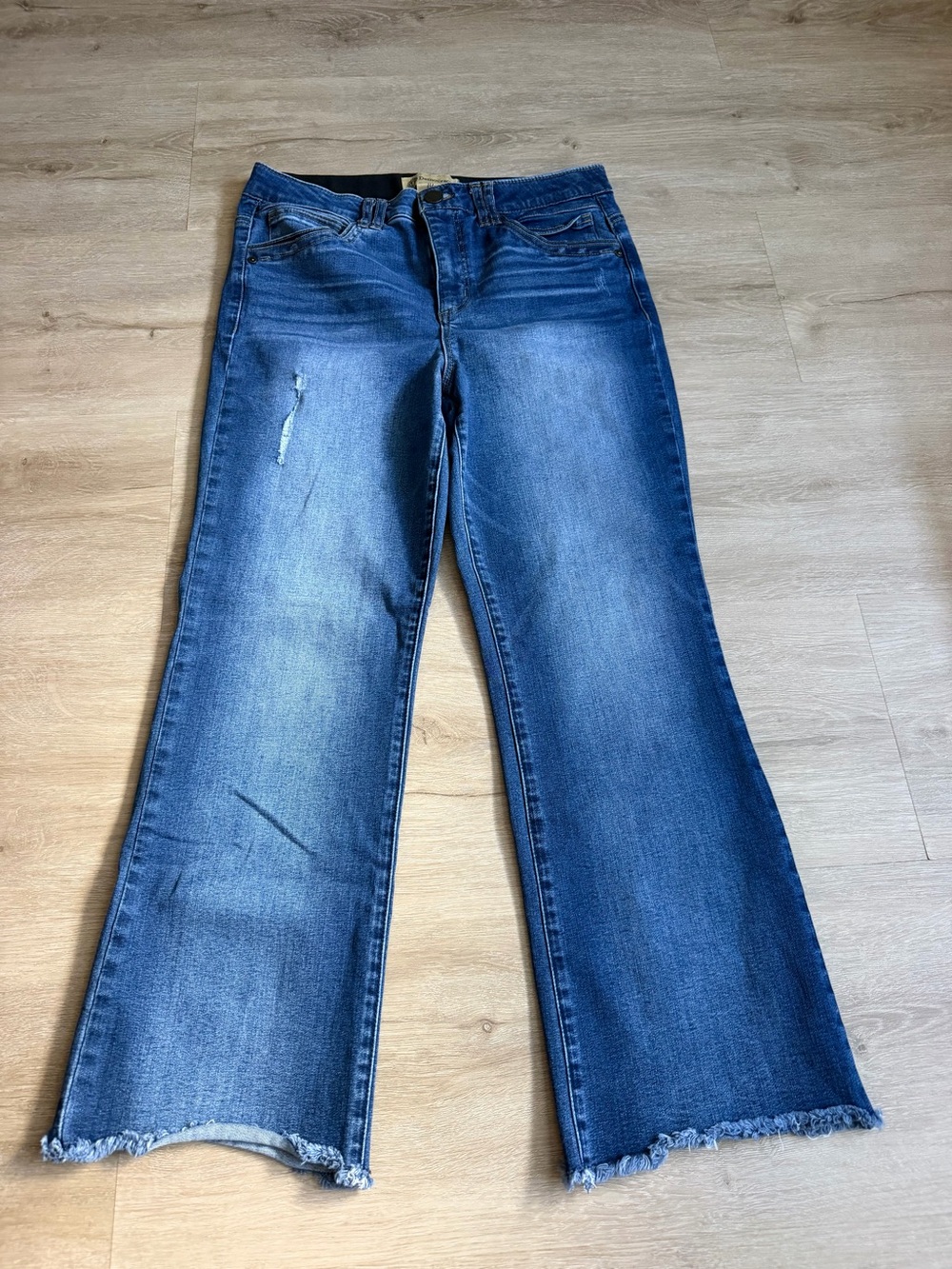 Democracy Ab-Solution Ankle Straight Jeans Frayed Hem Size 10